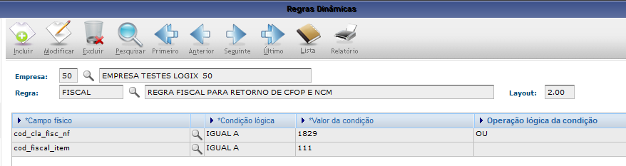 Figura 13 - SUP34202 (Regras Dinâmicas - Condições)