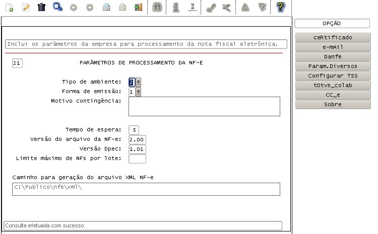 Figura 5 - VDP9109 (Parâmetros TOTVS Colaboração)